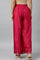 Dark Pink Shantung Straight Parallel Pants