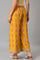 Mustard Rayon Printed Parallel Pants