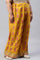 Plus Size Mustard Rayon Printed Parallel Pants