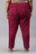 Plus Size Fuchsia Pink Floral Printed Slim Pants