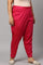 Dark Pink Solid Light Festive Plus Size Slim Pants