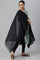Black Embroidered and Patti detail Dupatta