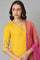 Yellow Embroidered kurta Wth Culottes And Pink Dupatta