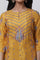 Yellow Glitter Printed Kurta And Pants Set