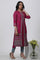 Pink Placement Printed Kurta And Blue Pants