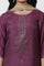 Purple Karnatka Silk Mukaish Kurta, Churidar And Dupatta Set