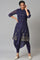 Grape Purple Cowled Hemline kurta With Tights