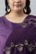 Pdeep Purple Karnatka Silk Plus Size kurta With Green Slim Pants And Mukaish Dupatta