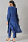 Cobalt Blue Solid kurta and Slim Pants Co-ord Set