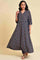 Navy Blue Multicolor Printed Angrakha kurta Set