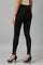 Black Solid Viscose Lycra Ankle Length Leggings