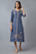 Steel Blue Embroidered Dress