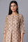 Woodsmoke Brown Printed kurta