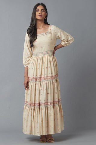 Ecru Tiered Dress