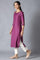 Dark Purple Solid kurta With Embroidery