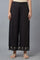 Jet Black Embroidered Parallel Pants