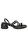 W Embroidered Black Round Toe Block