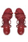 W Embroidered Maroon Round Toe Block