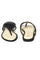 W Woven Design Black Almond Toe Flat