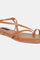 W Tan Whole Foot Solid Square Toe Flat-Walicia