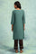 Teal Blue Cotton Silk Mukaish kurta