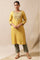 Mustard Embroidered Kurta In Silk Viscose Tussar