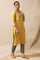 Mustard Embroidered Kurta In Silk Viscose Tussar