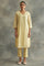 Yellow Cotton Silk Gota kurta