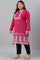 Pink Paisley Print Plus Size Winter kurta