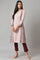 Pink Panelled A-Line Winter kurta