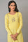 Yellow Multi-Coloured Embroidery Winter kurta