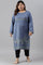 Plus Size Blue Contemporary Floral Printed Winter kurta