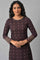 Purple Jacquard Sequin Winter Dress