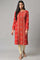 Red Paisley Printed Winter kurta