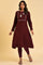 Red Embroidered Winter kurta