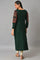 Green Heavy Embroidered Winter kurta