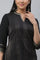 Black Lace Cotton Blend Straight Kurta and Palazzo Set