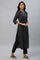 Black Yarn-Dyed Casual Kurta