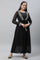 Black Embroidered Sheer Gilet, Kurta and Pants Set