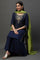 Blue Embellished Short Kurta, Sharara and Dupatta Set