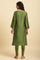 Green Zari Embroidered Festive Kurta