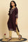 Purple Embellished Straight Festive Kurta