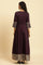 Purple Embroidered Festive Panelled Dress