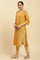 Yellow Dobby Embellished Kurta