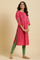 Pink Floral Embroidered Festive Kurta