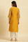 Yellow Embroidered Festive Straight Kurta