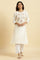 White Dori Embroidered Festive Kurta