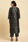 Black Rayon Jacquard Festive Kurta