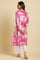 Pink & White Abstract Print Kurta