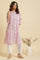 Pink Abstract Print Kurta